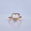 Anillo Silueta Corazon 1.7gr / T6 3/4 / Circones Blancos Oro Amarillo 18K &