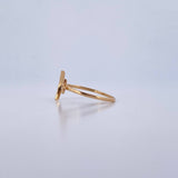 Anillo Abrazo Estrella Y Luna 1.4gr / T7 1/4 / Circones Blancos Oro Amarillo 18K &