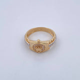 Anillo Correa Corona RX 3.5gr / T6 / Circones Blancos Dos Oros Amarillo Blanco 18K &