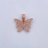 Dije Mariposa 3.25gr / 2cm / Circones Blancos Oro Rosa 18K &