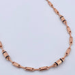 Cadena Rustica Tribal 10gr / 61.3cm / 3.2mm Cauchos Negros Oro Rosa 18K &