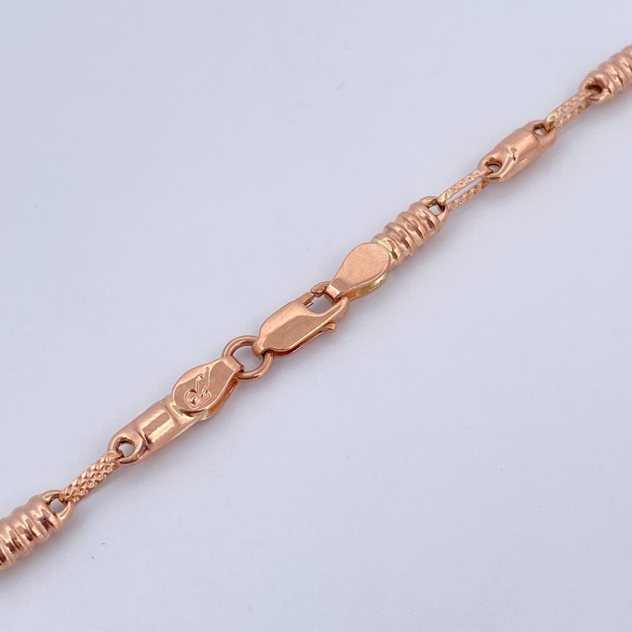 Cadena Rustico Barril 9.05gr / 60.6cm / 3.3mm Oro Rosa 18K &