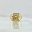 Anillo Sello Divino Niño 3.45gr / T9 1/4 / Marco Rectangulo Oro Amarillo 18K