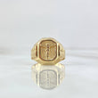 Anillo Sello Cristo 4.2gr / T9 / Texturizado Oro Amarillo 18K *