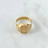 Anillo Sello Cristo 4.2gr / T9 1/4 / Marco Rectangulo Oro Amarillo 18K