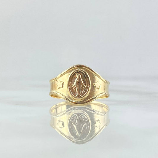 Anillo Sello Virgen Milagrosa 2.05gr / T9 / Mate Oro Amarillo 18K