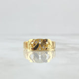 Anillo Hexagonos Entrelazados 2.95gr / T7 / Circones Blancos Oro Amarillo 18K