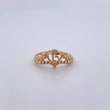 Anillo Corona 15s 1.75gr / T7 / Circones Blancos Oro Amarillo 18K &