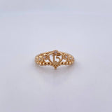 Anillo Corona 15s 1.75gr / T7 / Circones Blancos Oro Amarillo 18K &