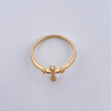 Anillo Cruz Gotica 1.7gr / T6 1/4 / Circones Blancos Oro Amarillo 18K &