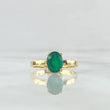 Anillo Solitario Ovalo 3.4gr / T6 1/4 / Esmeralda 2.0 Qts Oro Amarillo 18K (Joya)