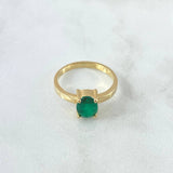 Anillo Solitario Ovalo 3.4gr / T6 1/4 / Esmeralda 2.0 Qts Oro Amarillo 18K (Joya)