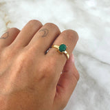 Anillo Solitario Ovalo 3.4gr / T6 1/4 / Esmeralda 2.0 Qts Oro Amarillo 18K (Joya)