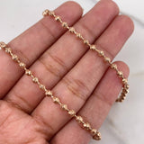 Cadena Militar 15.1gr / 55cm / 3mm Diamantada Oro Rosa 18K &