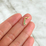 Dije Letra L 0.45gr / 1.7cm / Circones Verdes Oro Amarillo 18K