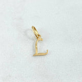 Dije Letra L Cursiva Delgada 0.3gr / 1.7cm / Lisa Oro Amarillo 18K ©