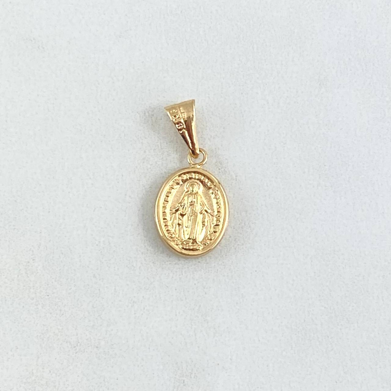 Dije Virgen Milagrosa 0.7gr / 2cm / Cargador Liso Oro Amarillo 18K