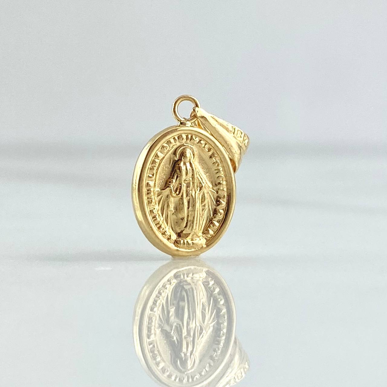 Dije Virgen Milagrosa 0.7gr / 2cm / Cargador Liso Oro Amarillo 18K