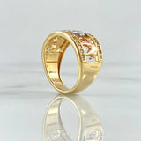 Anillo Tres Elefantes 5.6gr / T5 3/4 / Circones Blancos Tres Oros 18K