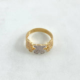 Anillo Trio Osos TS 3.15gr / T6 3/4 / Circones Blancos Dos Oros Amarillo Blanco 18K