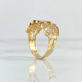 Anillo Trio Osos TS 3.15gr / T6 3/4 / Circones Blancos Dos Oros Amarillo Blanco 18K