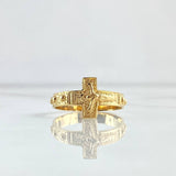 Anillo Cruz Cristo 3.05gr / T9 1/4 / Texturizado Oro Amarillo 18K