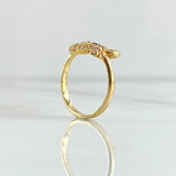 Anillo Rostro Oso 2.05gr / T3 1/2 / Circones Blancos - Ojos Azules Oro Amarillo 18K