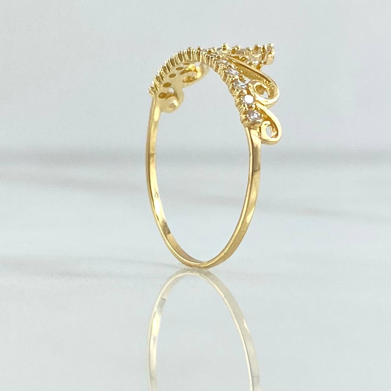 Anillo Duquesa 1.35gr / T7 3/4 / Circones Blancos Oro Amarillo 18K