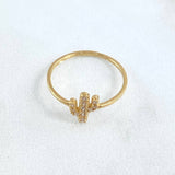 Anillo Cactuus 1.15gr / T6 1/2 / Circones Blancos Oro Amarillo 18K