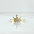 Anillo Rey 1.1gr / T6 / Circones Blancos Oro Amarillo 18K