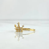 Anillo Rey 1.1gr / T6 / Circones Blancos Oro Amarillo 18K