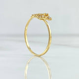 Anillo Rey 1.1gr / T6 / Circones Blancos Oro Amarillo 18K