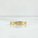 Anillo Solitario Doble Infinito 1.35gr / T6 / Circones Blancos Oro Amarillo 18K