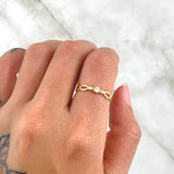 Anillo Solitario Doble Infinito 1.35gr / T6 / Circones Blancos Oro Amarillo 18K