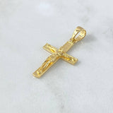 Dije Cruz Cristo 4gr / 4cm / Bordeada Oro Amarillo 18K ©