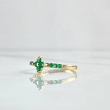 Anillo Trebol Destello 1.3gr / T7 3/4 / Esmeraldas 18 Pts Oro Amarillo 18K (Joya)