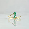 Anillo Trio Vertical 1.3gr / T7 / Esmeraldas 15 Pts Oro Amarillo 18K (Joya)