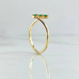 Anillo Trio Vertical 1.35gr / T7 3/4 / Esmeraldas 15Pts Oro Amarillo 18K (Joya)