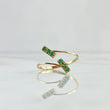 Anillo Abrazo Trio Doble 1.45gr / T8 3/4 / Esmeraldas 10 Pts Oro Amarillo 18K (Joya)