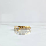 Anillo Solitario Churumbela Corazones 2.25gr / T6 1/4 / Circones Blancos Oro Amarillo 18K