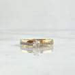 Anillo Solitario Carril Parcial 2.35gr / T7 / Circones Blancos Dos Oros Amarillo Blanco 18K