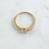 Anillo Solitario Cuatro Puntas 1.6gr / T7 1/4 / Circones Blancos Oro Amarillo 18K