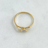 Anillo Solitario Basteado 1.25gr / T5 1/2 / Circon Blanco Oro Amarillo 18K