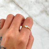 Anillo Solitario Basteado 1.25gr / T5 1/2 / Circon Blanco Oro Amarillo 18K