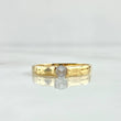 Anillo Solitario 1.6gr / T5 1/4 / Liso Abultado-Circones Blancos Oro Amarillo 18K *