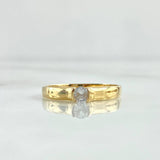 Anillo Solitario 1.6gr / T5 1/4 / Liso Abultado-Circones Blancos Oro Amarillo 18K *