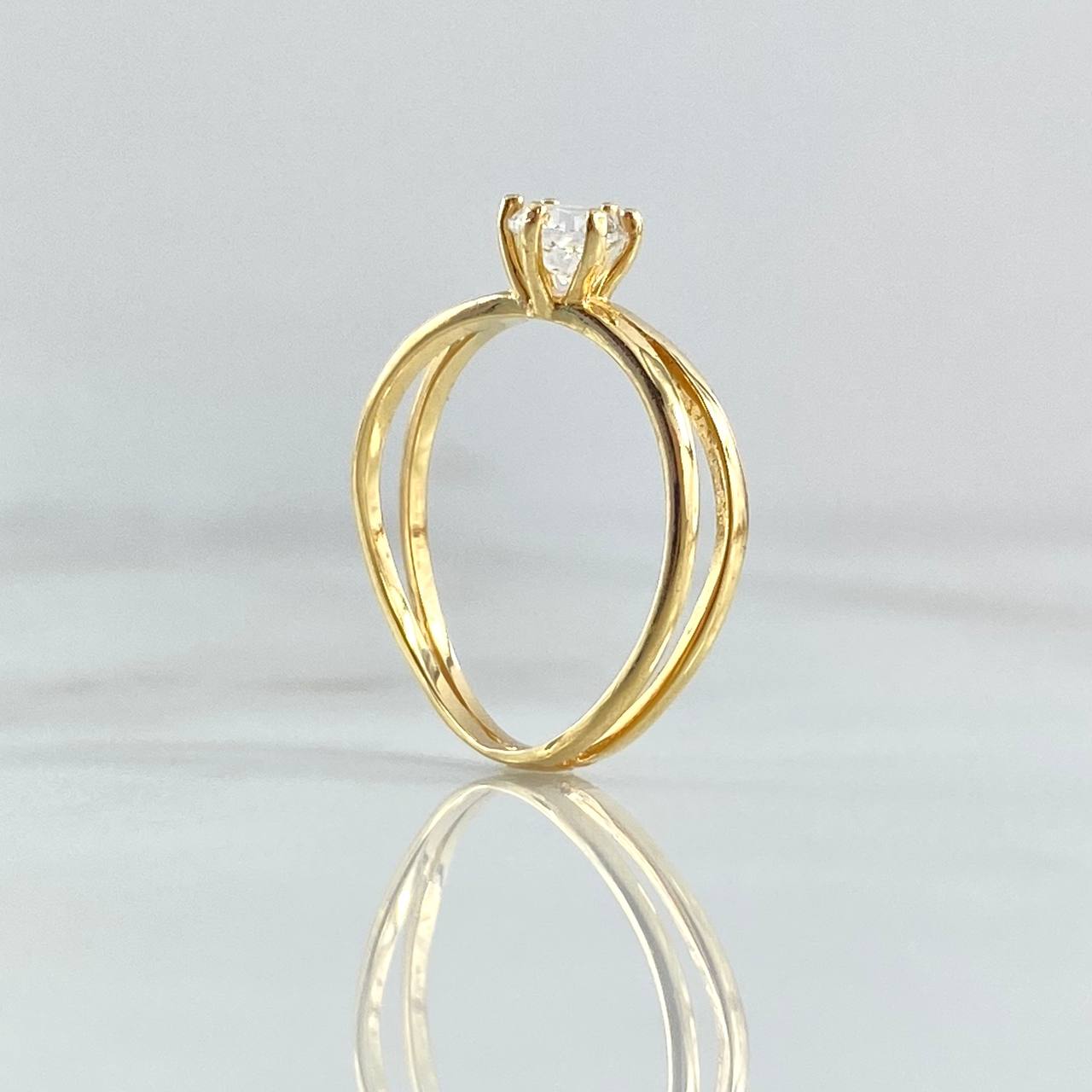 Anillo Solitario Moebius 1.65gr / T5 / Circon Blanco Oro Amarillo 18K