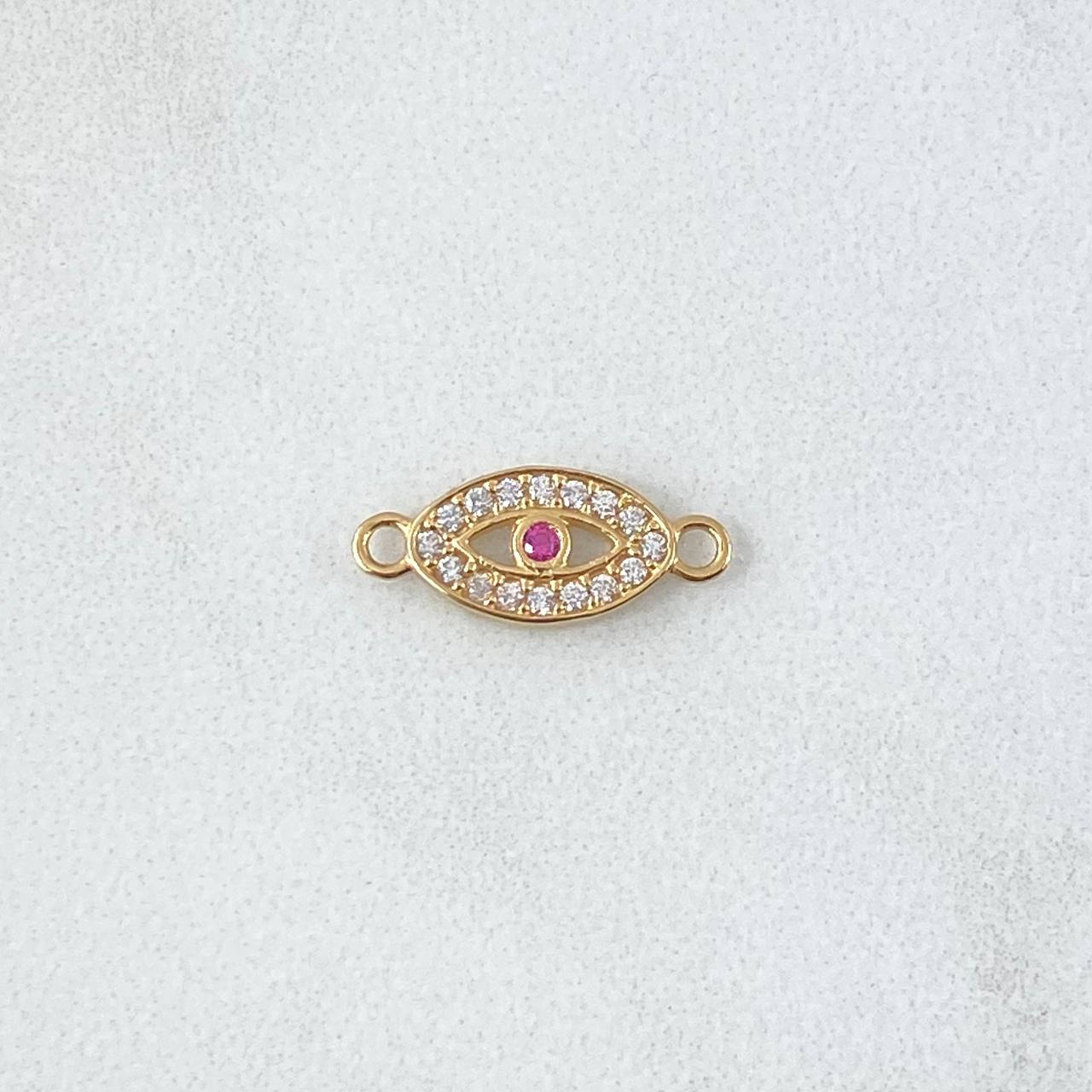 Herraje Ojo Turco 0.5gr / 1.4cm / Circones Blancos Fucsia Oro Amarillo 18K *