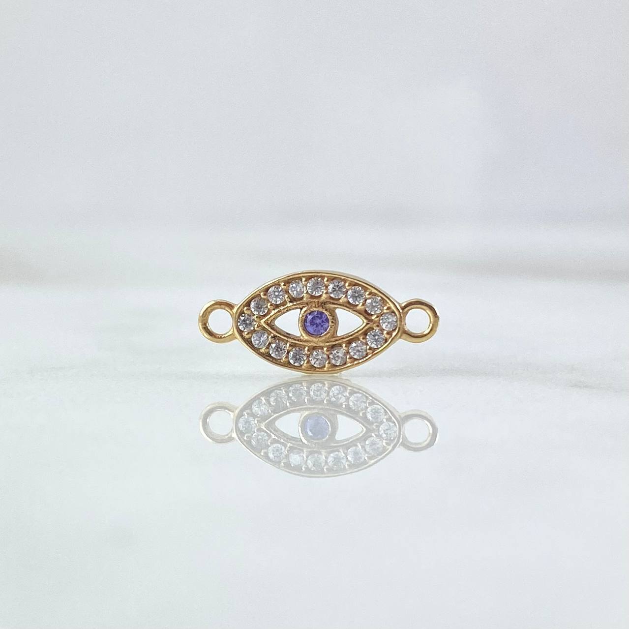 Herraje Ojo Turco 0.55gr / 1.5cm / Circones Blancos Violeta Oro Amarillo 18K ©