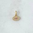 Dije Ojo Turco 0.6gr / 1.5cm / Circones Blancos Fucsia Oro Amarillo 18K ©